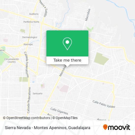 Sierra Nevada - Montes Apeninos map