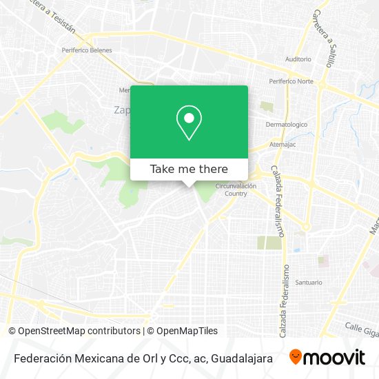 Mapa de Federación Mexicana de Orl y Ccc, ac