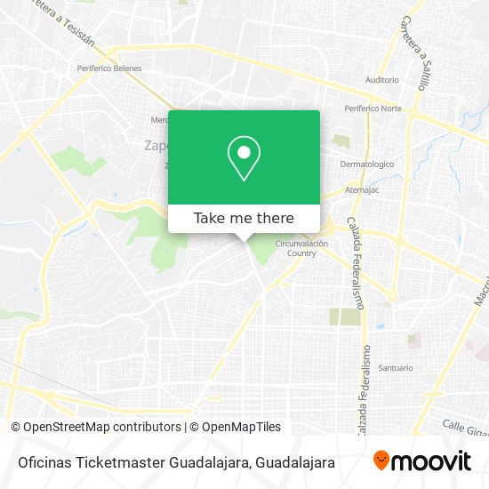Oficinas Ticketmaster Guadalajara map