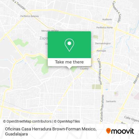Mapa de Oficinas Casa Herradura Brown-Forman Mexico