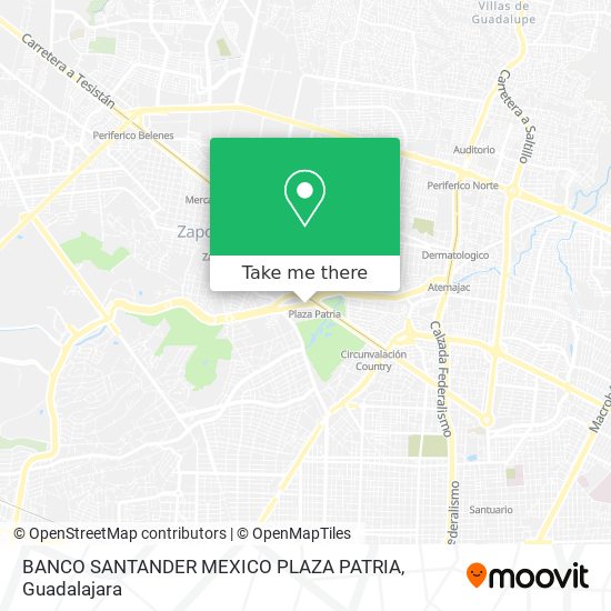 BANCO SANTANDER MEXICO PLAZA PATRIA map