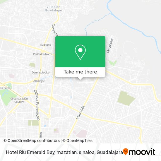 Hotel Riu Emerald Bay, mazatlan, sinaloa map