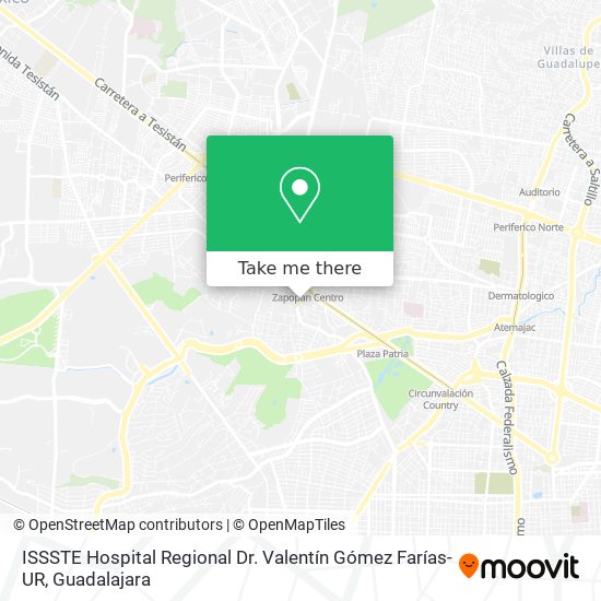 ISSSTE Hospital Regional Dr. Valentín Gómez Farías-UR map