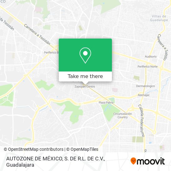 AUTOZONE DE MÉXICO, S. DE R.L. DE C.V. map