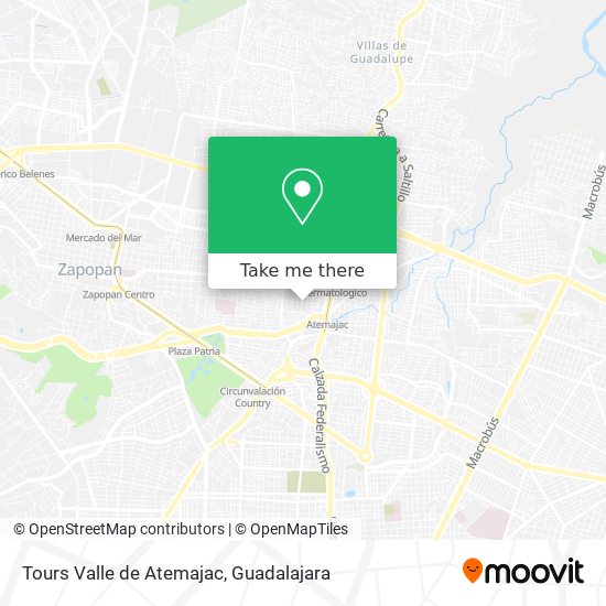Tours Valle de Atemajac map