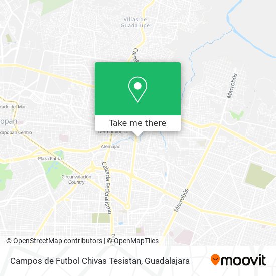Mapa de Campos de Futbol Chivas Tesistan
