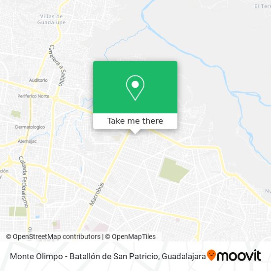 Monte Olimpo - Batallón de San Patricio map