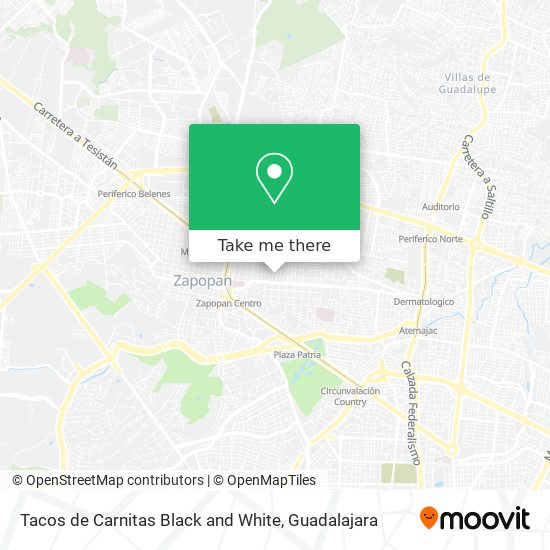 Mapa de Tacos de Carnitas Black and White