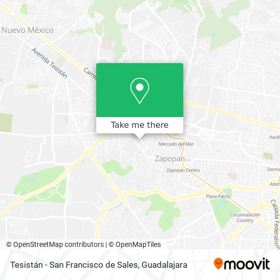 Tesistán - San Francisco de Sales map