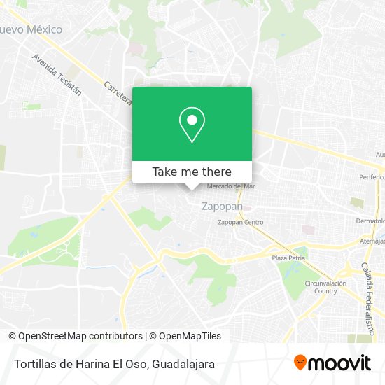 Mapa de Tortillas de Harina El Oso