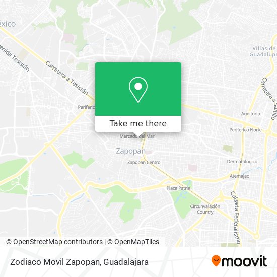 Mapa de Zodiaco Movil Zapopan