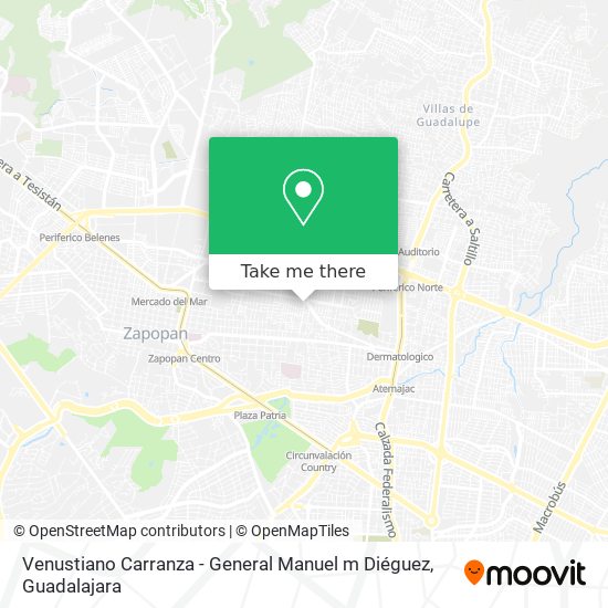 Venustiano Carranza - General Manuel m Diéguez map