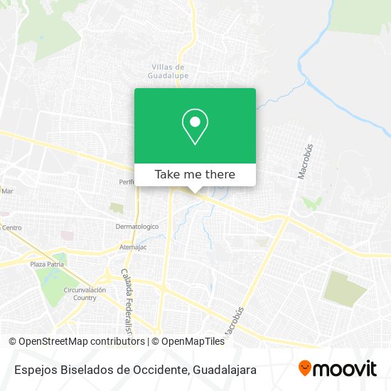 Espejos Biselados de Occidente map