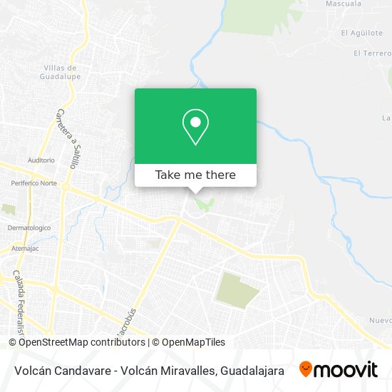 Volcán Candavare - Volcán Miravalles map