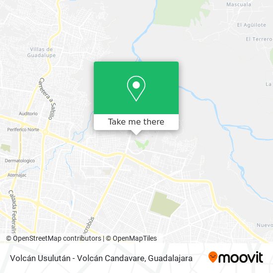 Mapa de Volcán Usulután - Volcán Candavare