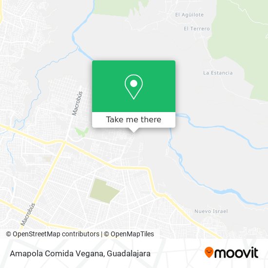 Mapa de Amapola Comida Vegana