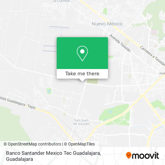 Banco Santander Mexico Tec Guadalajara map