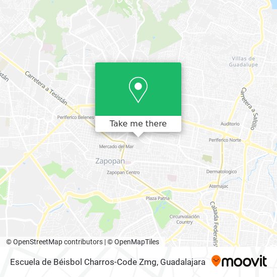 Mapa de Escuela de Béisbol Charros-Code Zmg