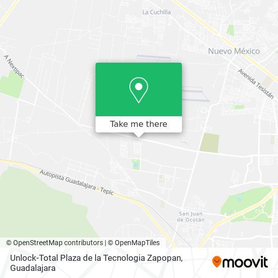 Mapa de Unlock-Total Plaza de la Tecnologia Zapopan