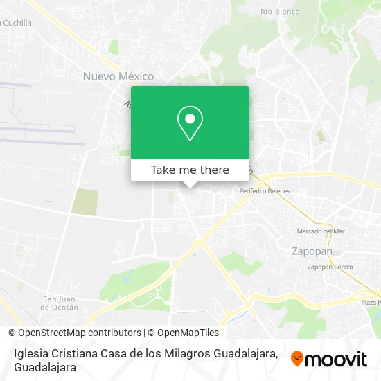 Iglesia Cristiana Casa de los Milagros Guadalajara map