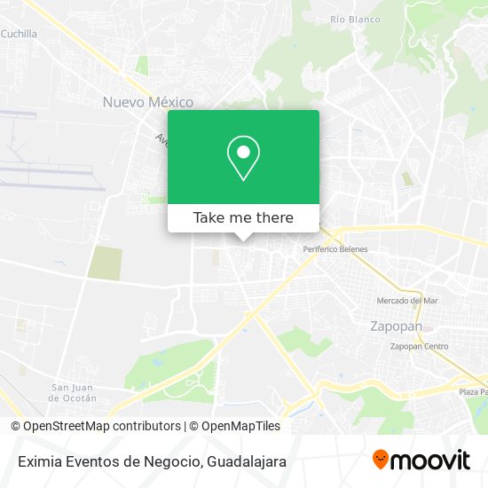 Mapa de Eximia Eventos de Negocio