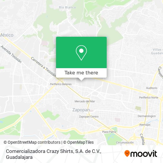 Mapa de Comercializadora Crazy Shirts, S.A. de C.V.