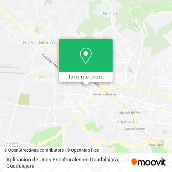 Mapa de Aplicacion de Uñas Esculturales en Guadalajara