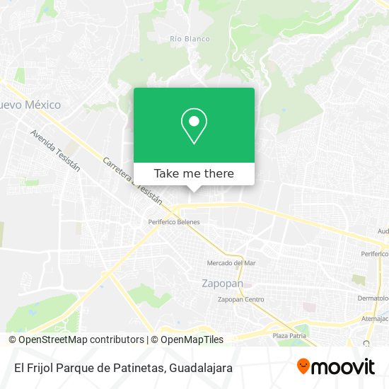 Mapa de El Frijol Parque de Patinetas