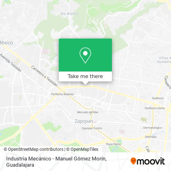 Industria Mecánico - Manuel Gómez Morín map
