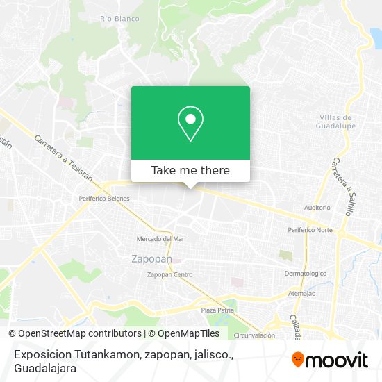 Mapa de Exposicion Tutankamon, zapopan, jalisco.