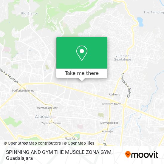 SPINNING AND GYM THE MUSCLE ZONA GYM map