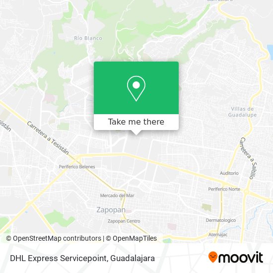 Mapa de DHL Express Servicepoint