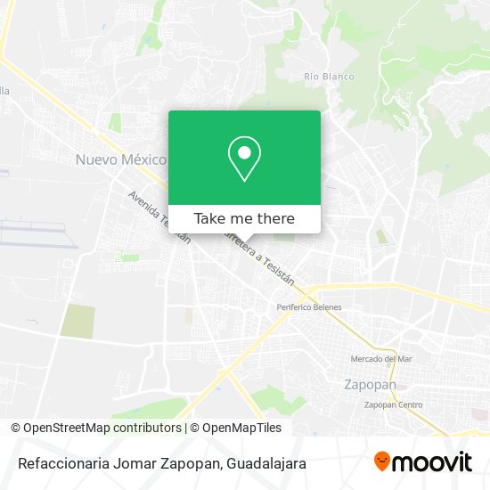 Mapa de Refaccionaria Jomar Zapopan