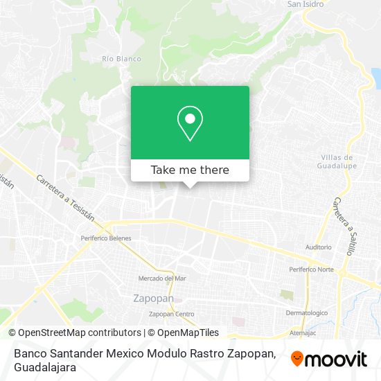 Banco Santander Mexico Modulo Rastro Zapopan map