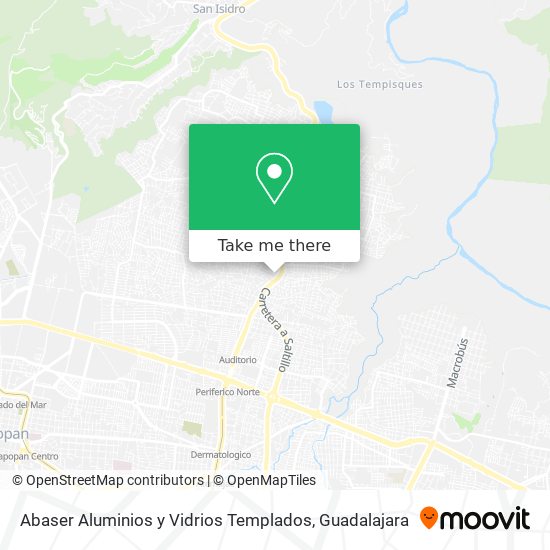 Abaser Aluminios y Vidrios Templados map
