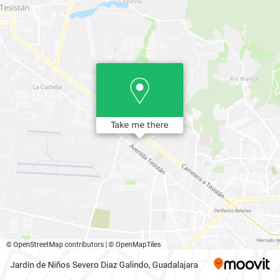 Mapa de Jardín de Niños Severo Diaz Galindo