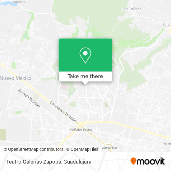 Mapa de Teatro Galerias Zapopa