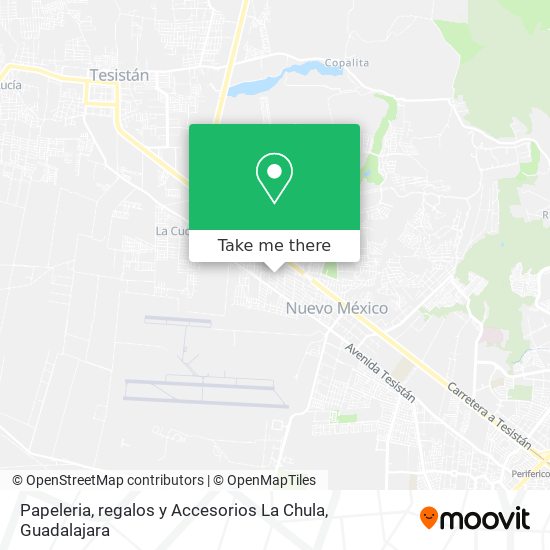Papeleria, regalos y Accesorios La Chula map