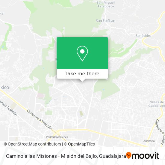 Mapa de Camino a las Misiones - Misión del Bajío