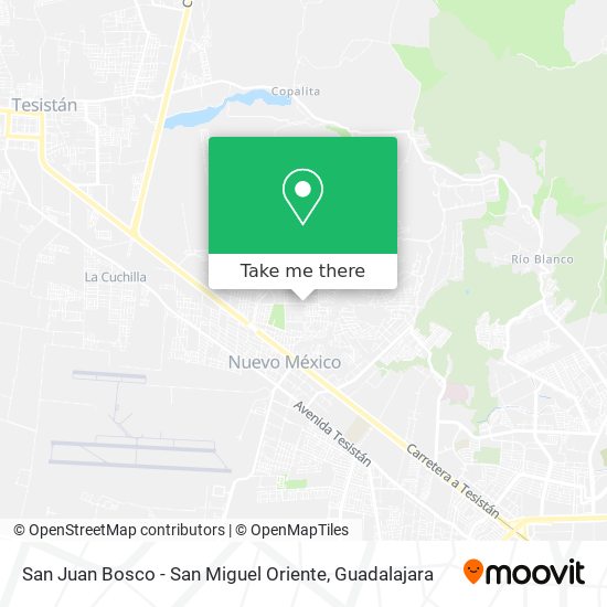 San Juan Bosco - San Miguel Oriente map