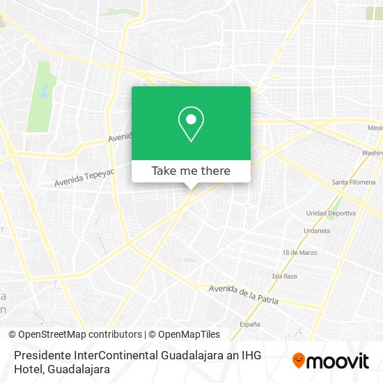 Mapa de Presidente InterContinental Guadalajara an IHG Hotel