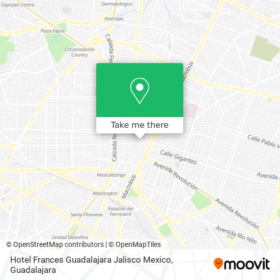 Hotel Frances Guadalajara Jalisco Mexico map