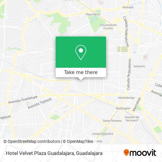 Hotel Velvet Plaza Guadalajara map