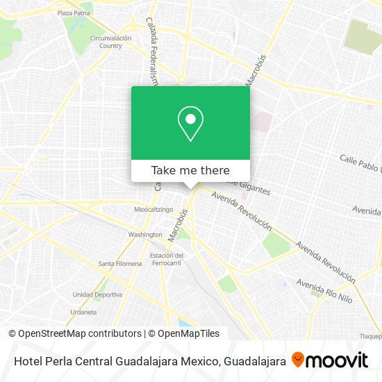 Hotel Perla Central Guadalajara Mexico map