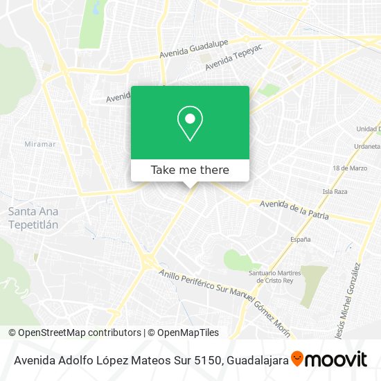 Mapa de Avenida Adolfo López Mateos Sur 5150