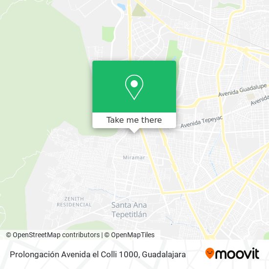 Mapa de Prolongación Avenida el Colli 1000