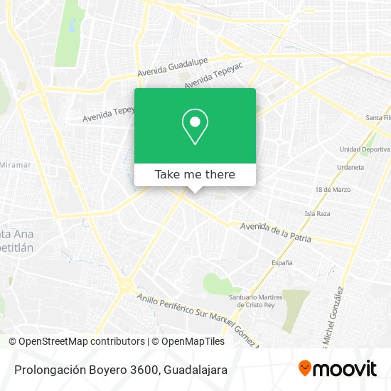 Mapa de Prolongación Boyero 3600
