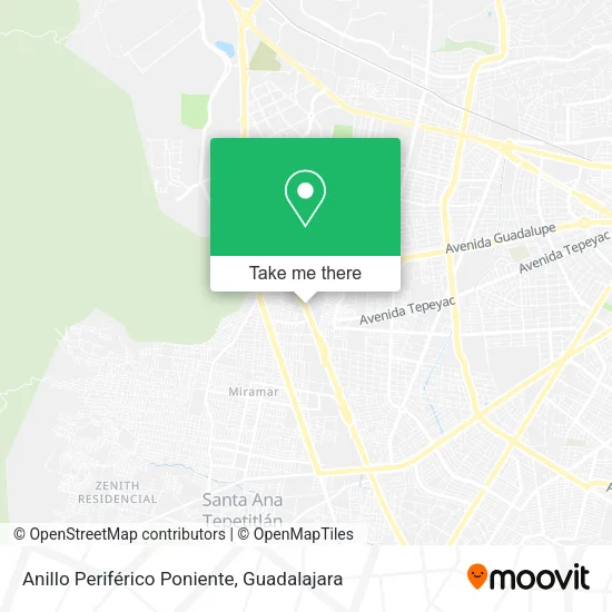 Anillo Periférico Poniente map