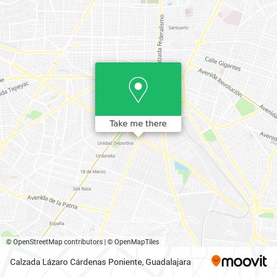 Calzada Lázaro Cárdenas Poniente map