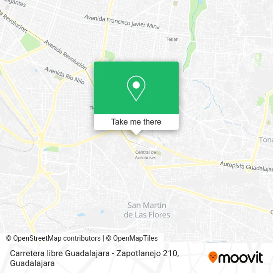 Mapa de Carretera libre Guadalajara - Zapotlanejo 210